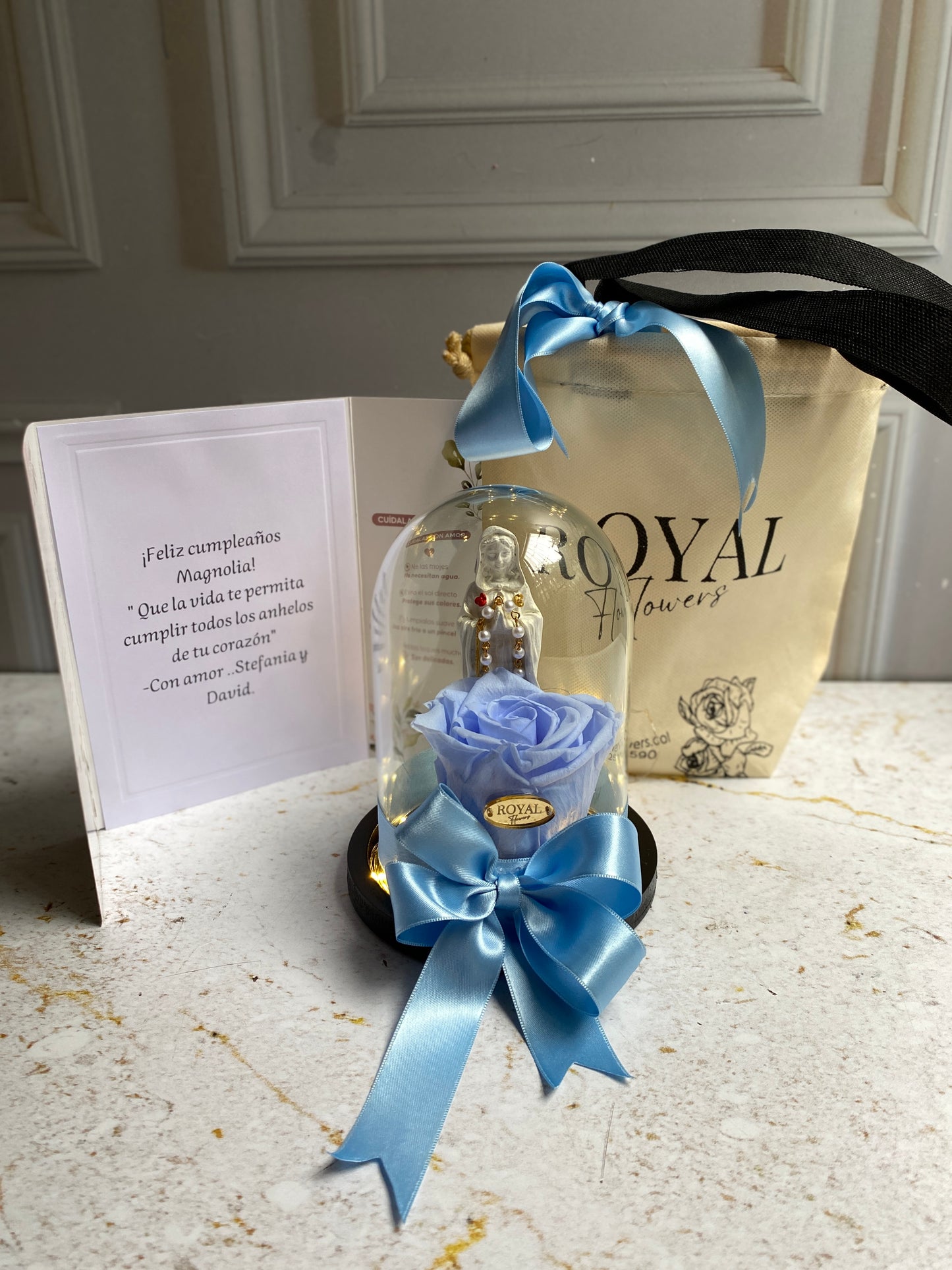 🙏🌹 Virgen María Rosa Mística en Urna 🌹🙏