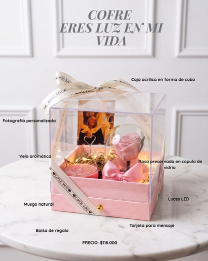 ✨💖 Eres Luz en Mi Vida - con Rosa Preservada