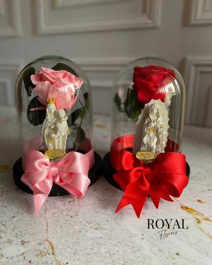 Rosa mediana con virgen
