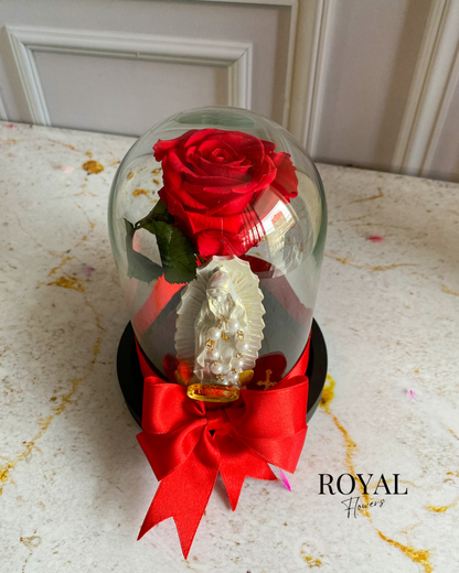 Rosa mediana con virgen