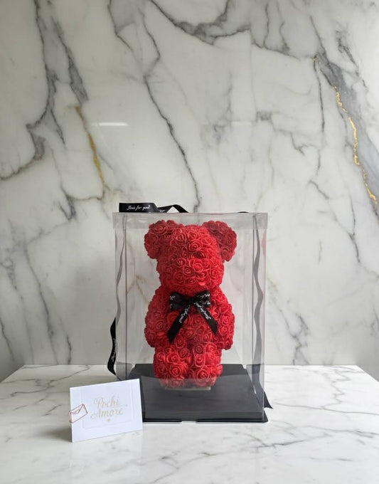 🧸 Oso de Rosas Parado – Grande (40 cm) 🧸