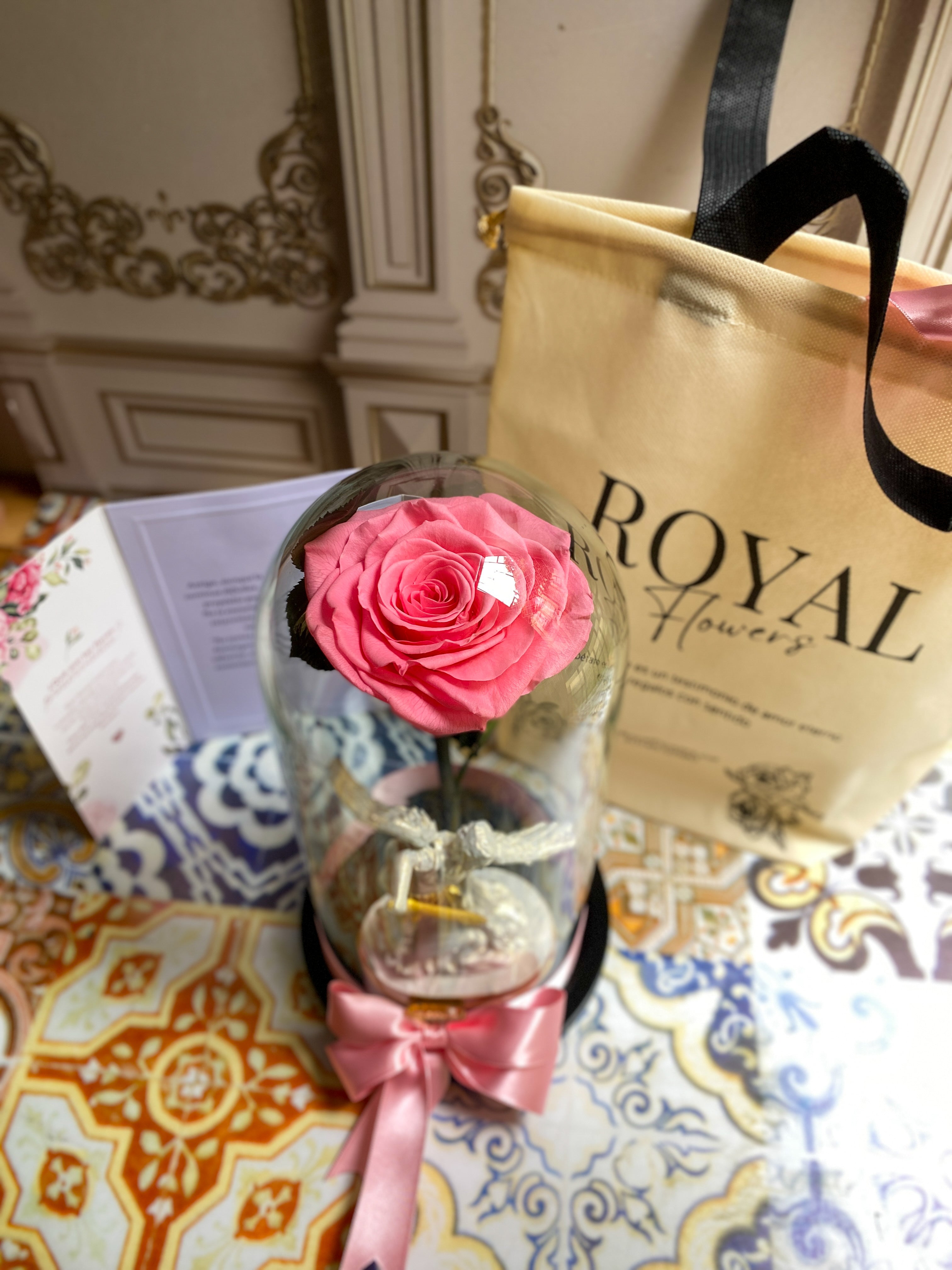 Rosa Premium preservada & Virgen o Santo Blanco 🤍🌹✨